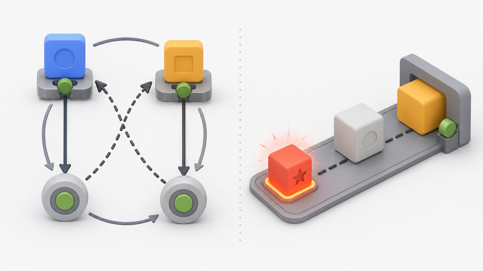 デッドロックと優先順位の逆転を示す注意点の図