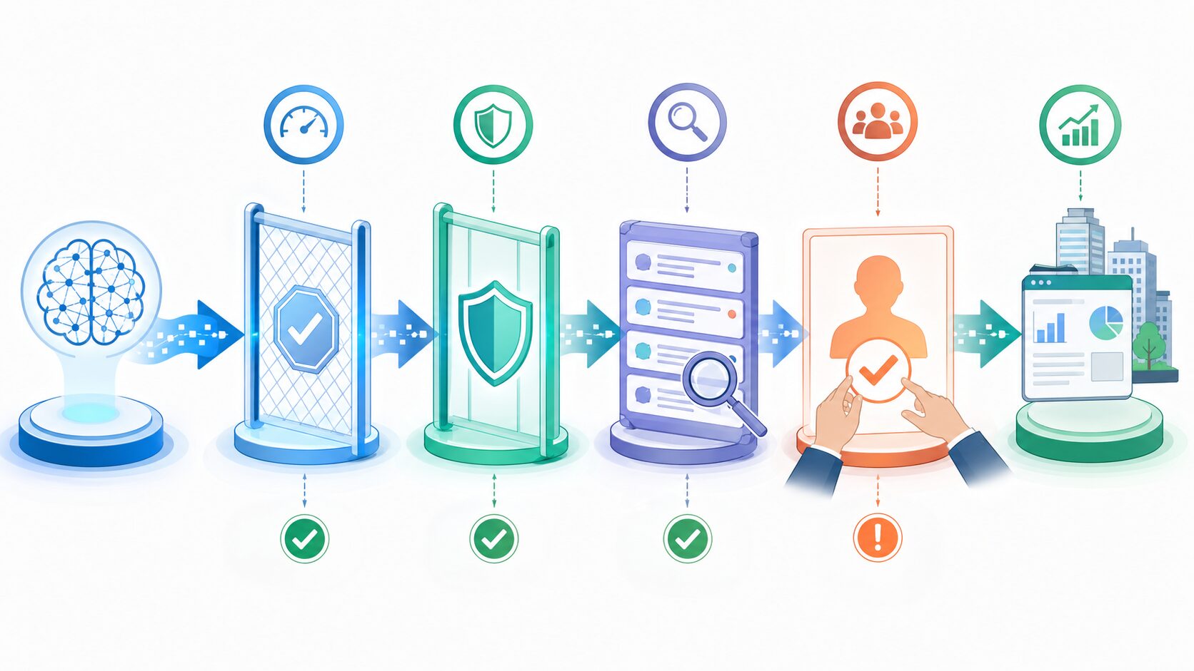 AIの自動評価と人間の確認を組み合わせる運用