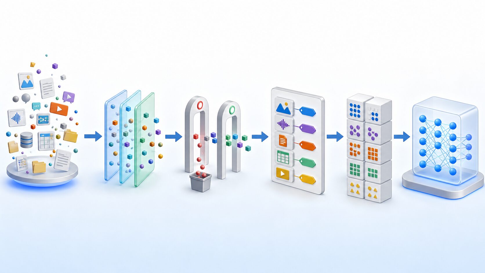 学習用データがAIの成長を支えるイメージ