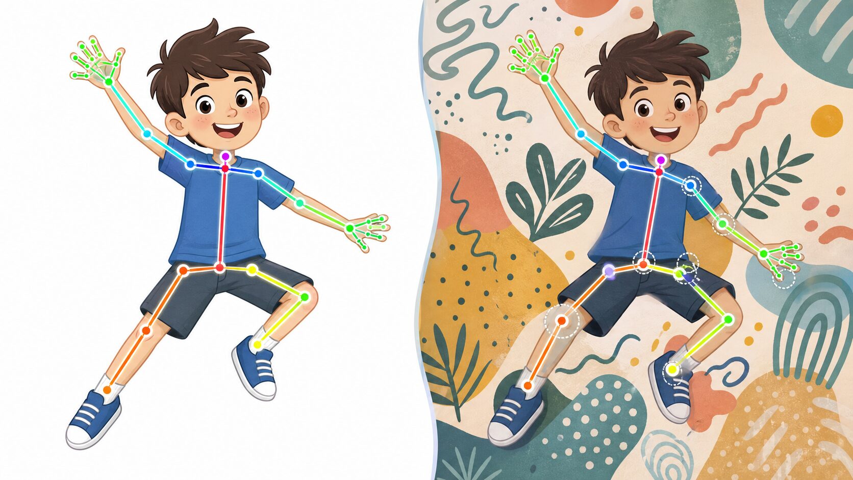 絵を描いて撮影しアップロードして動きを選ぶ手順
