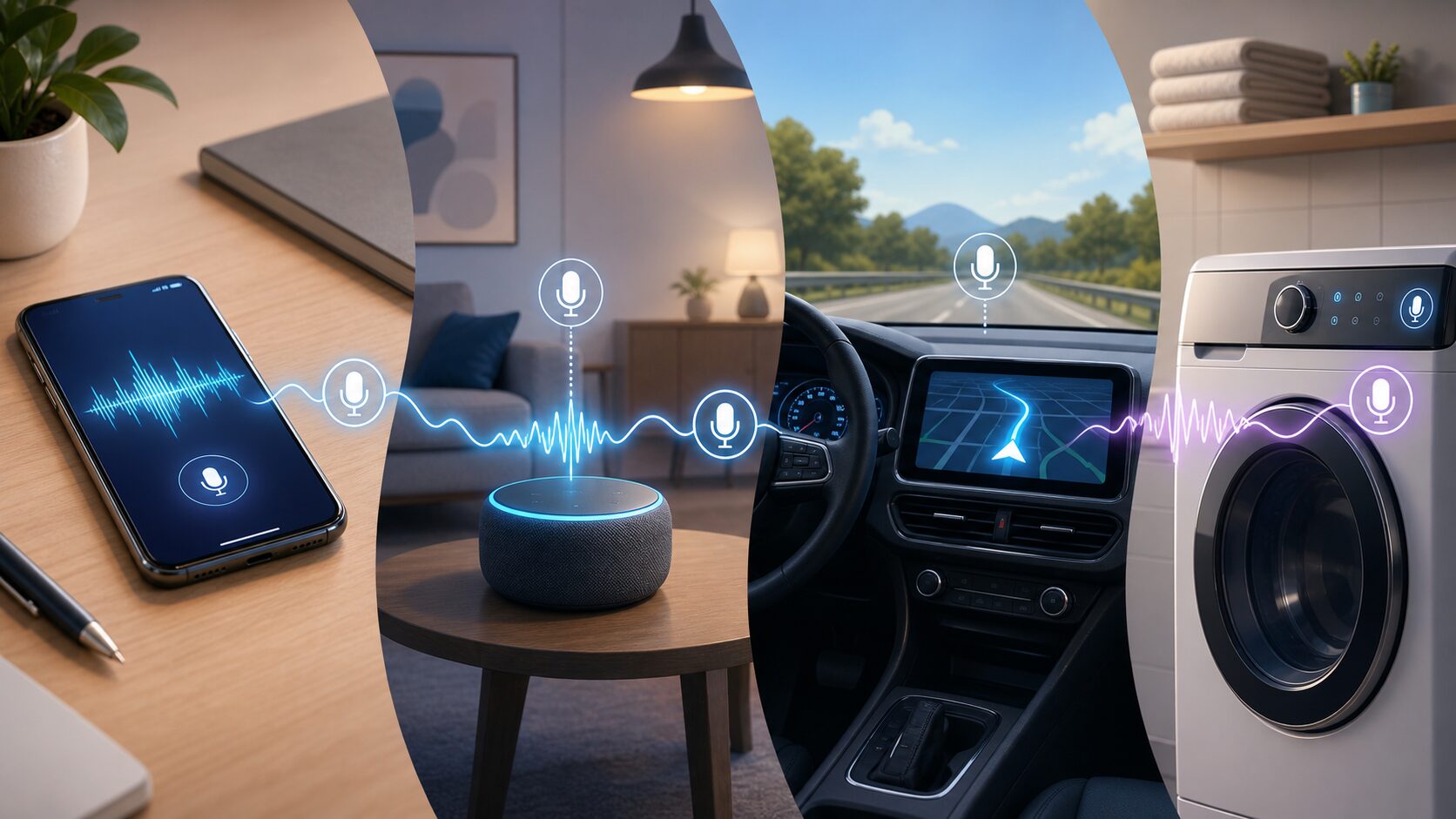 スマートフォンや家庭や車で使われる音声認識