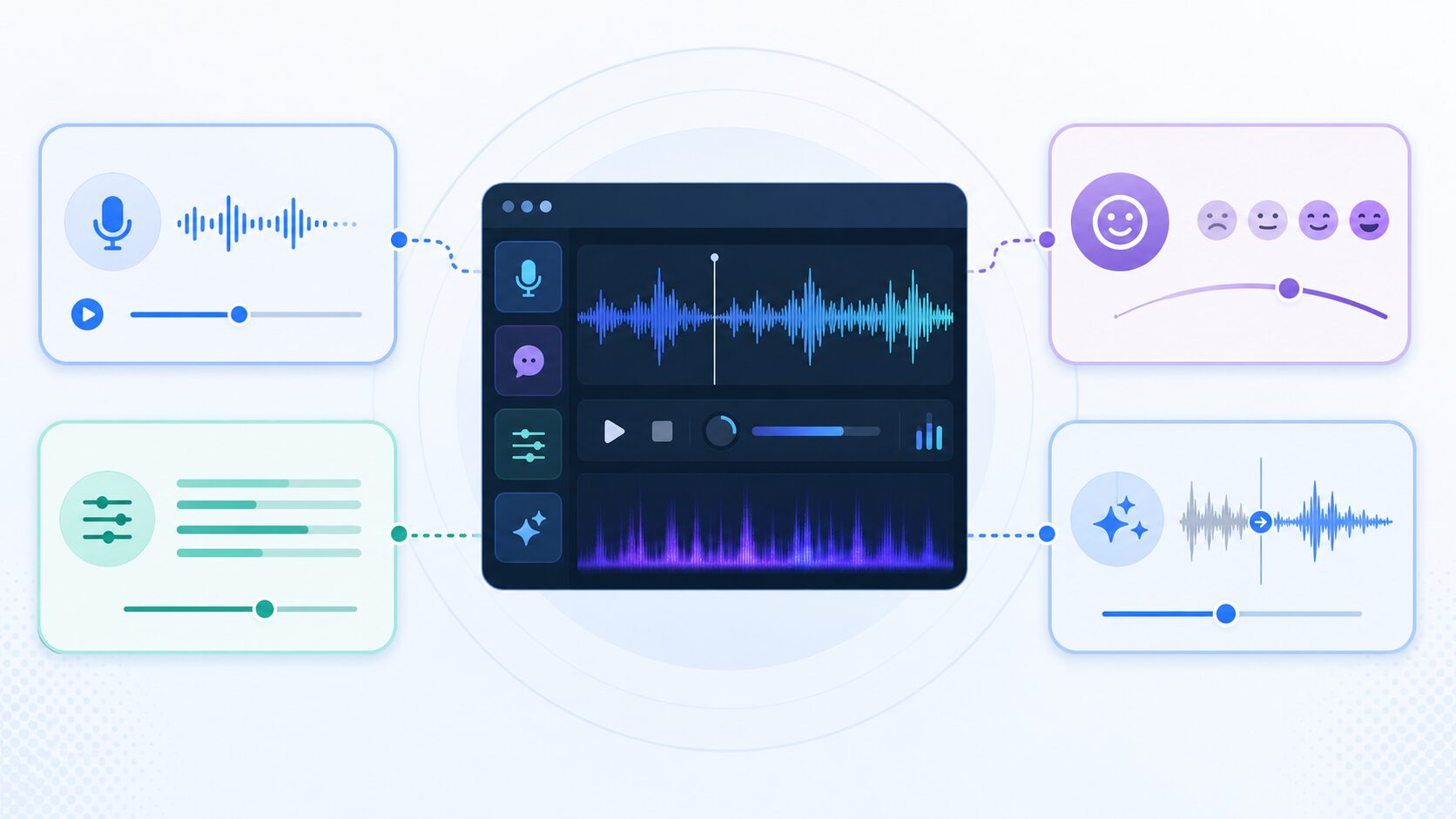 音声生成AIが声の波形から自然な音声を作る流れ
