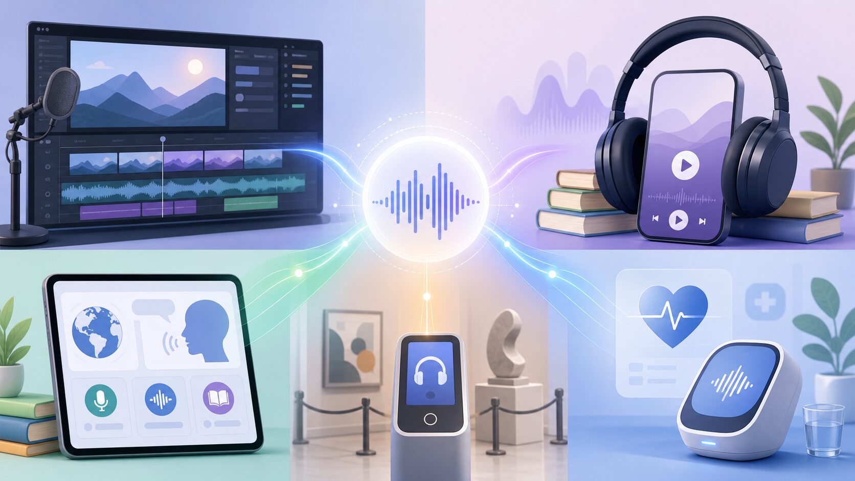 音声生成AIの利便性と安全対策を示すイメージ