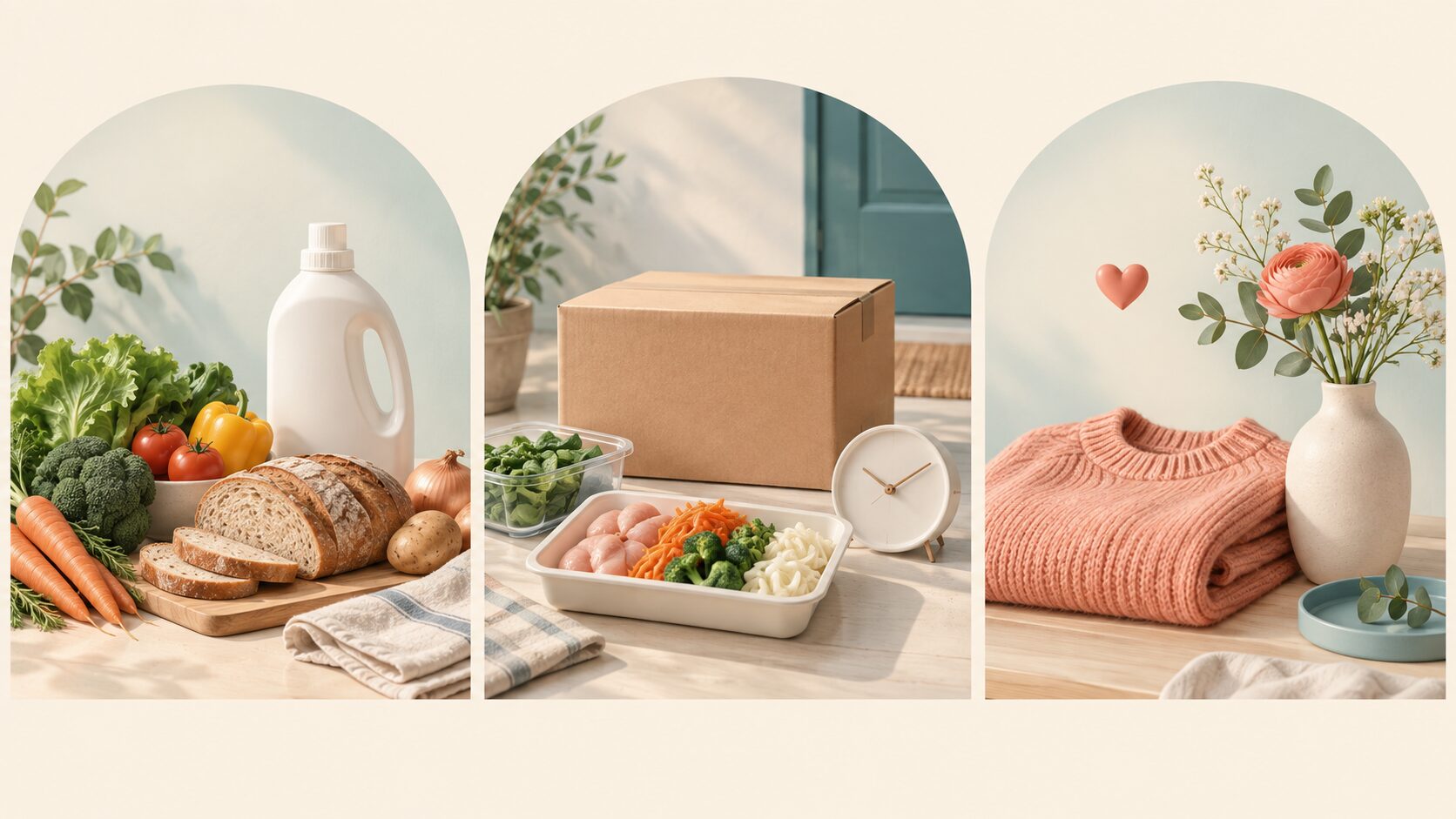 生活必需品、手間を省く食材宅配、好みの衣服や花瓶で示す3つの購買理由