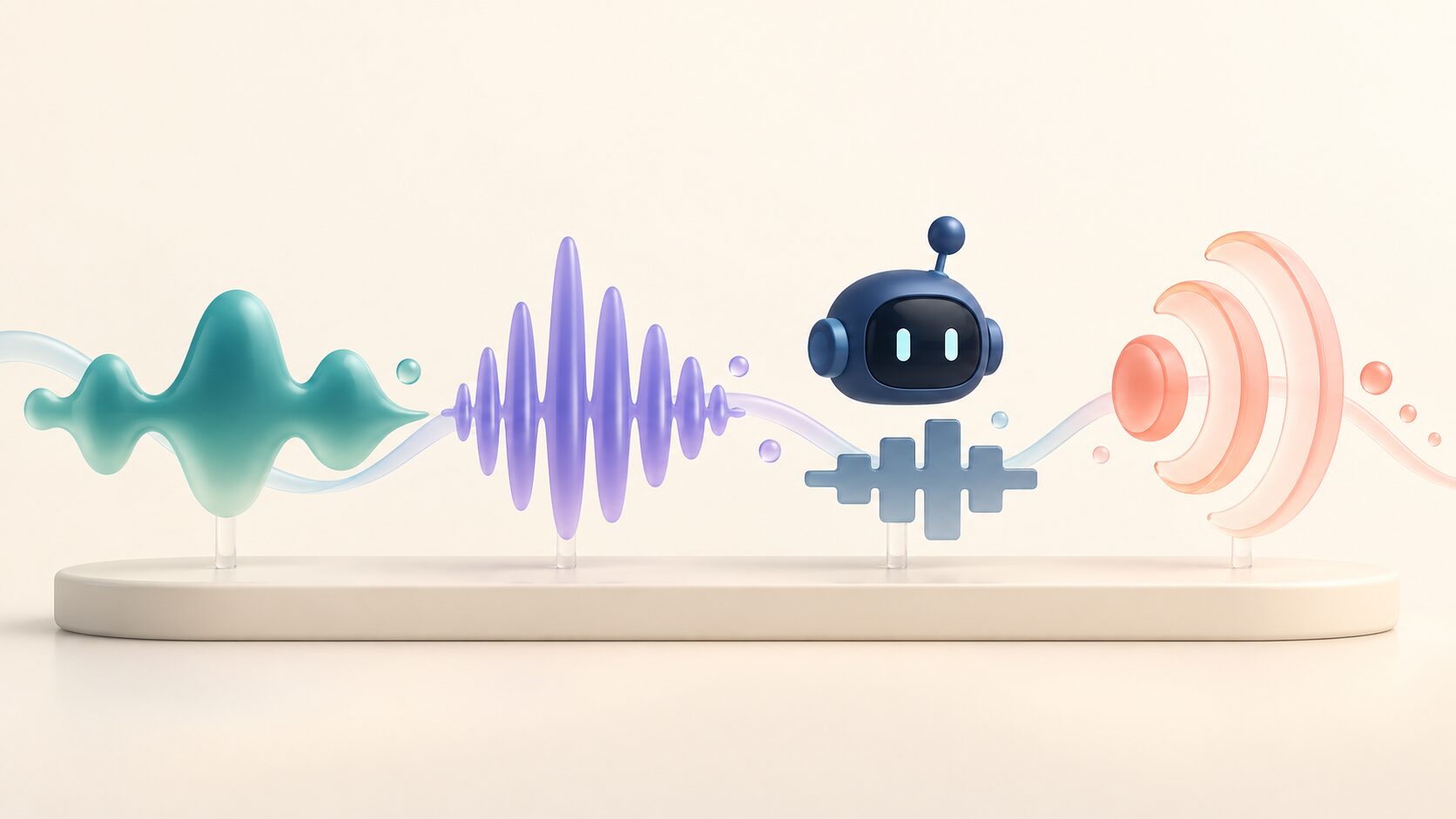 声の高低、ロボット風の音色、残響という音声効果の違いを表すイメージ